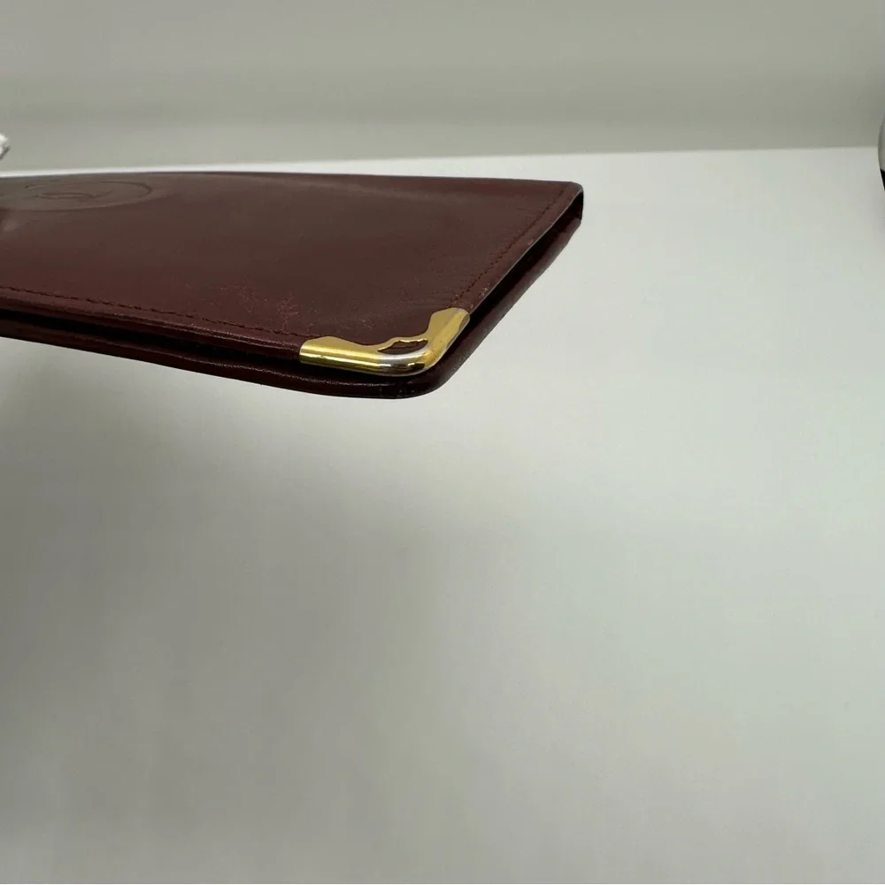 Cartier | Must Have Red Gold Plated Corners Long Bill Wallet Card Holder